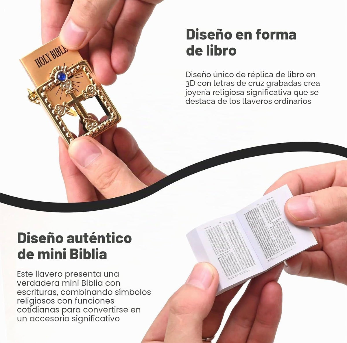 Llavero mini Biblia para llevar tu fe contigo