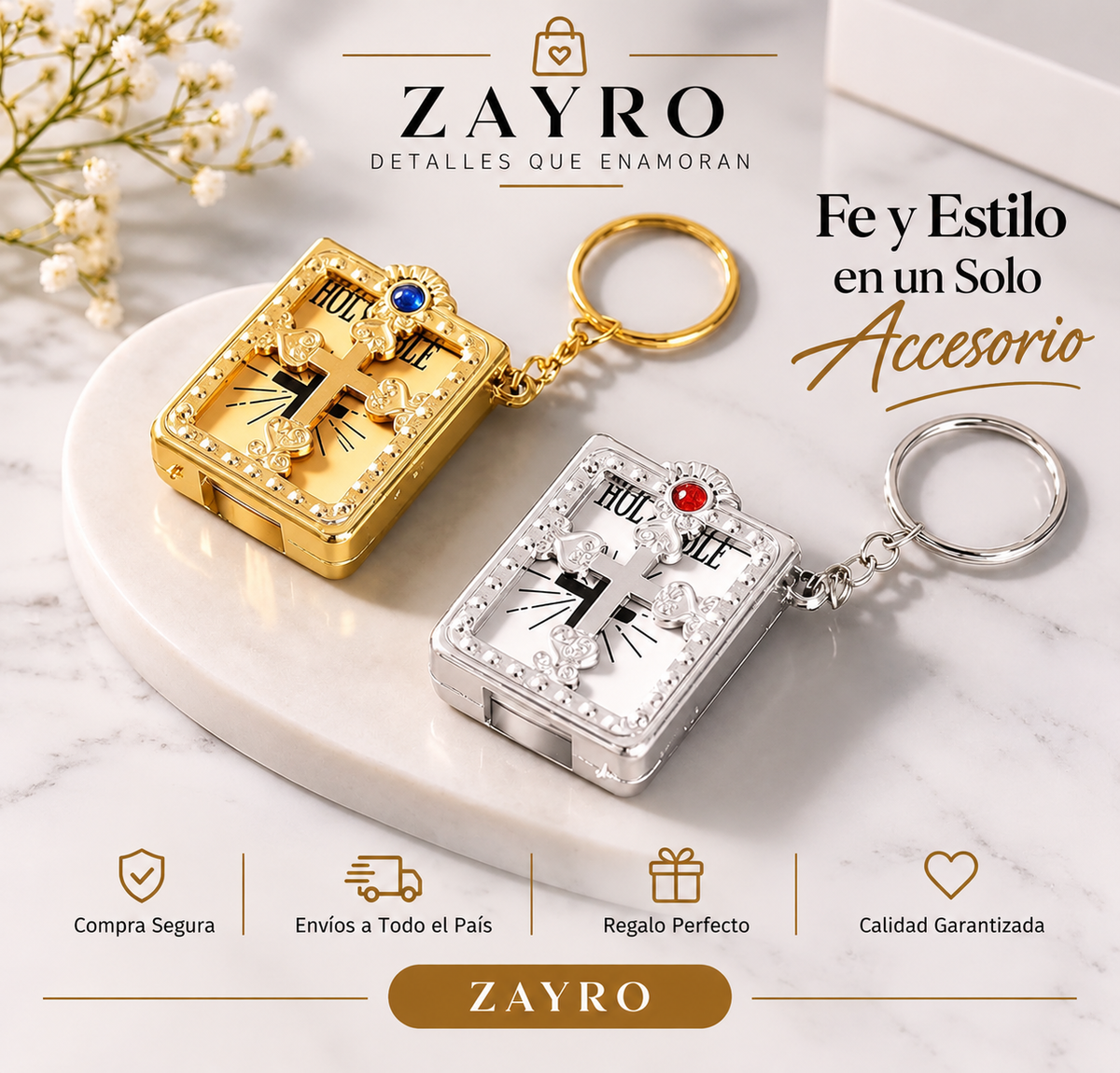 Llavero mini Biblia para llevar tu fe contigo